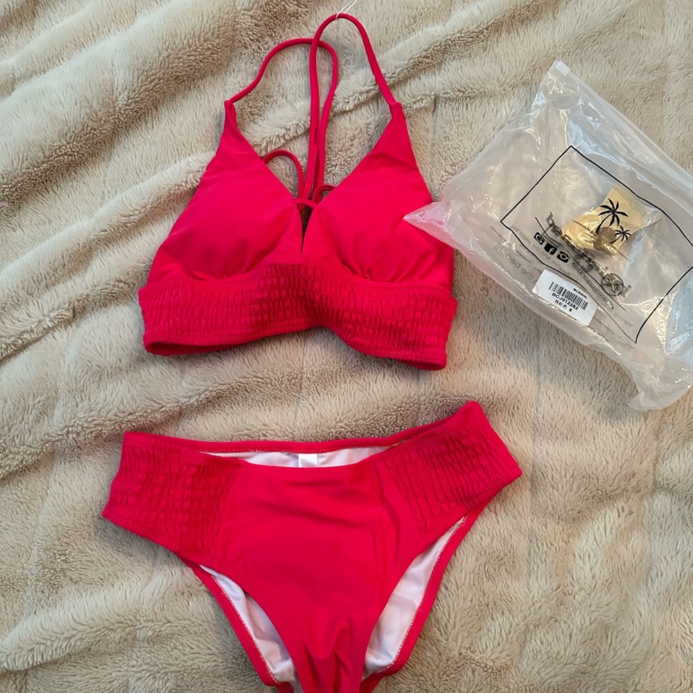 Bikini , bright red , small, nwt